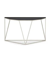 Aria 55" Smoked Glass and Polished Stainless Steel Console Table