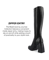 Journee Collection Women's Mylah Platform Block Heel Knee High Boots