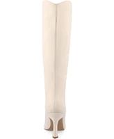 Journee Collection Women's Rehela Pointed Toe Stiletto Knee High Dress Boots