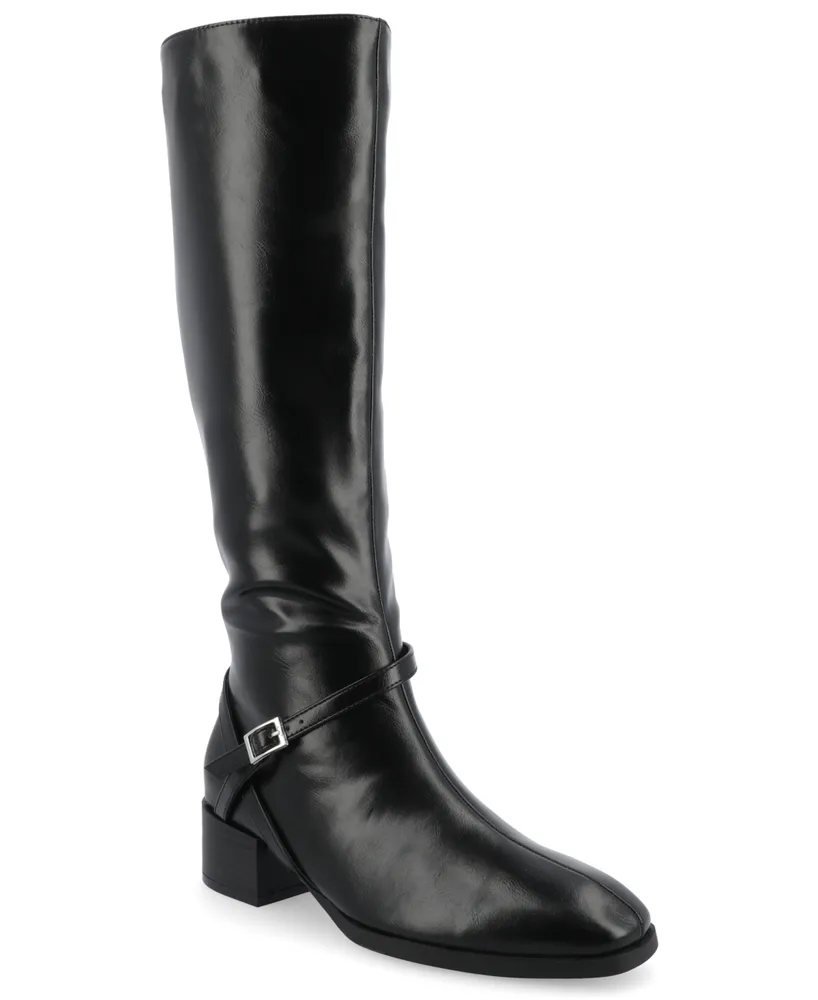 Journee Collection Women's Rhianah Wide Width Block Heel Knee High Riding Boots