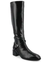 Journee Collection Women's Rhianah Wide Width Regular Calf Block Heel Knee High Boots