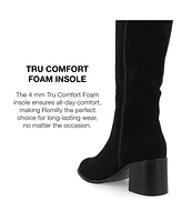 Journee Collection Women's Romilly Wide Width Calf Round Toe Block Heel Knee High Boots