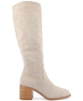 Journee Collection Women's Romilly Wide Width Calf Round Toe Block Heel Knee High Boots