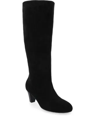 Journee Collection Women's Jovey Kitten Heel Tall Boots