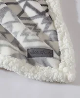 Eddie Bauer Clyde Hill Ultra Soft Plush Sherpa Throw, 60" X 50"