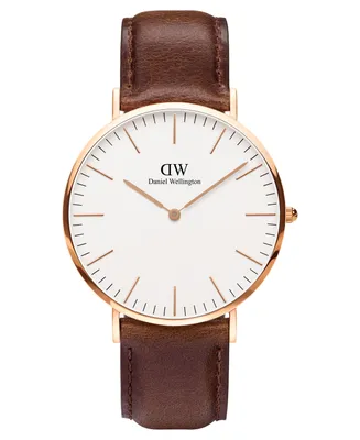 Daniel Wellington Men's Classic Brown Leather Watch 40mm