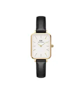 Daniel Wellington Women's Quadro Sheffield Black Leather Watch 20 x 26mm