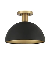 Trade Winds Lighting Trade Winds Hazel 1-Light Ceiling Light in Matte Black with Natural Brass