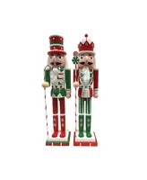 Santa's Workshop 14" Red Green Peppermint Nutcrackers, Set of 2