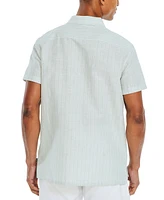 Nautica Men's Striped Short-Sleeve Button-Up Linen Shirt