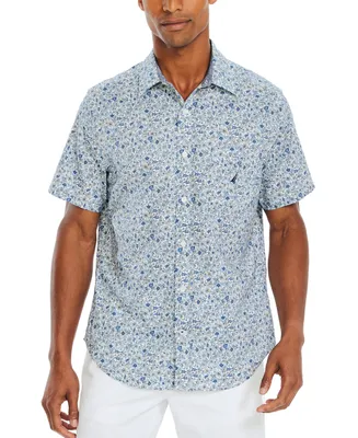 Nautica Men's Floral Print Short-Sleeve Button-Up Shirt