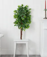 Nearly Natural 36" Artificial Double Trunk Ficus Tree No Pot