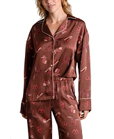 Midnight Bakery Women's Lingerie Carmella Satin 2 Piece Pajama Set