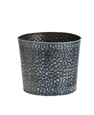Nearly Natural 11.5" Embossed Tin Bucket with Pebble Pattern