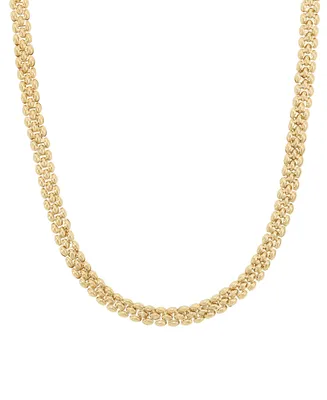 Polished Bead Link Chain 18" Collar Necklace in 10k Gold