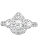 Diamond Pear-Cut Halo Engagement Ring (1 ct. t.w.) in 14k White Gold