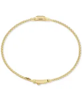 Morganite (1/2 ct. t.w.) & White Topaz (1/5 ct. t.w.) Weave Link Bangle Bracelet in 14k Gold-Plated Sterling Silver