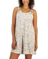 J Valdi Women's Tropical-Print Cover-Up Tank Dress