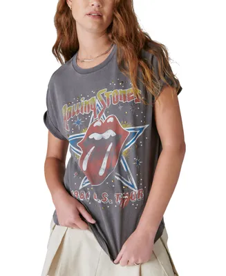 Lucky Brand Women's Rolling Stones Stud-Embellished Tour T-Shirt