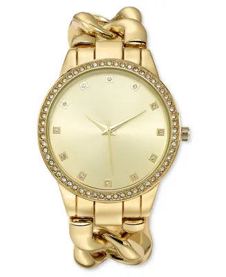I.n.c. International Concepts Women's Gold-Tone Chain Link Bracelet Watch 41mm, Created for Macy's
