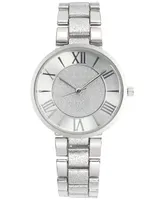 I.n.c. International Concepts Women's Glitter Silver-Tone Bracelet Watch 36mm, Created for Macy's