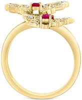 Effy Ruby (1/2 ct. t.w.) & Diamond (1/2 ct. t.w.) Butterfly Ring in 14k Gold