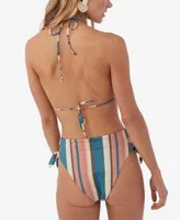 Oneill Womens Kendari Striped Venice Bikini Top Matching Side Tie Bikini Bottoms