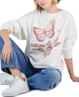 Grayson Threads, The Label Juniors' Nurture Nature Butterfly Graphic Sweatshirt