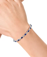 Effy Sapphire (3-1/20 ct. t.w.) & Diamond (1/5 ct. t.w.) Tennis Bracelet in Sterling Silver