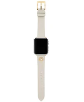 Michael Kors Women's Cream Leather Strap for Apple Watch, 38, 40, 41mm and 42, 44, 45, 49mm