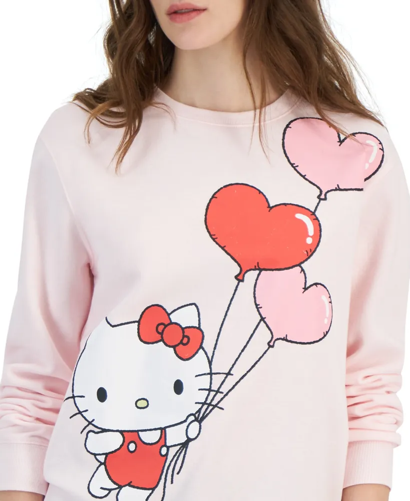 Love Tribe Juniors' Long-Sleeve Hello Kitty Balloon Sweatshirt