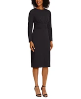 Maggy London Women's Scuba-Crepe Gathered Midi Dress