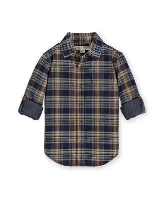 Hope & Henry Boys Organic Convertible Double Weave Button Down Shirt, Infant