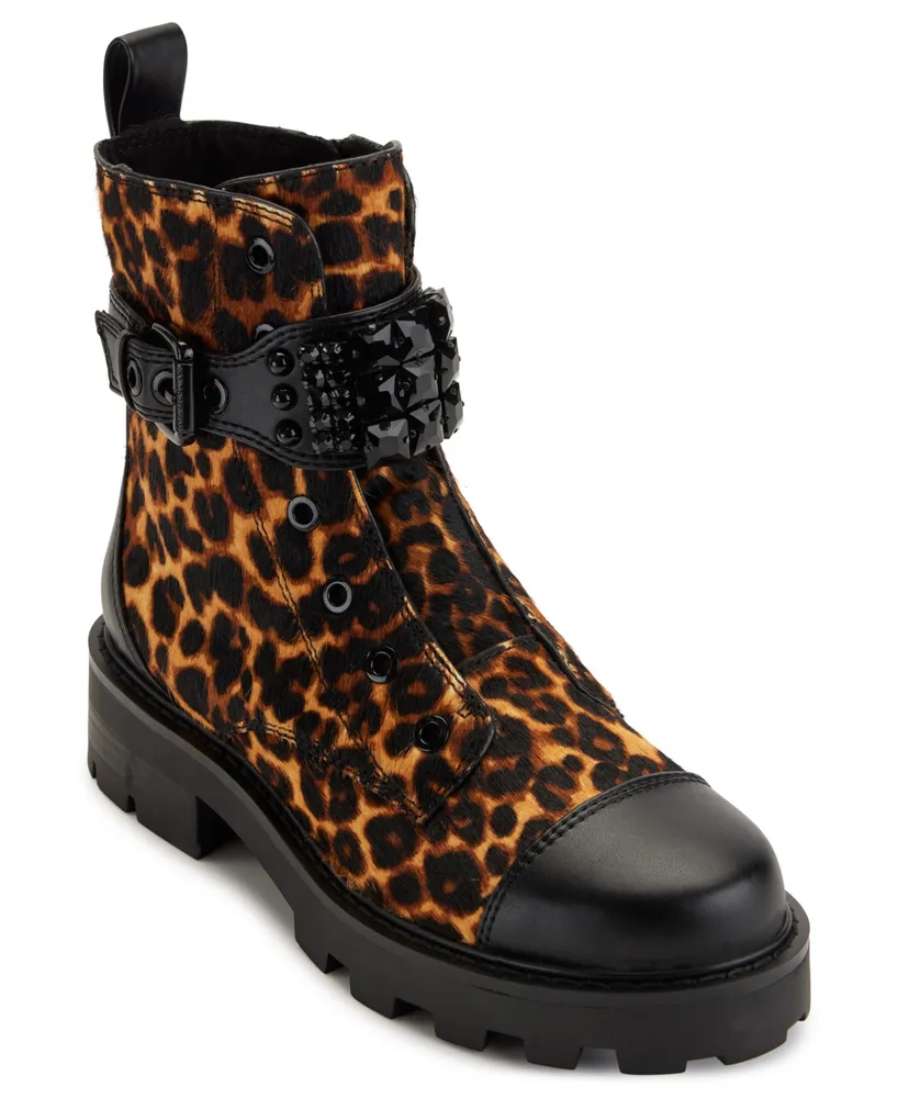 karl lagerfeld leopard booties