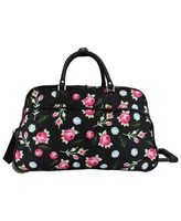 World Traveler Floral 21-Inch Carry-On Rolling Duffel Bag