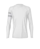 Snapper Rock Men's White Arm Band Ls Rash Top