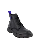 Dkny Men's Side Zip Lace Up Rubber Sole Work Boots