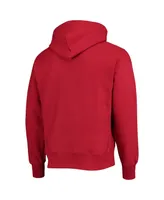 Men's Champion Crimson Distressed Oklahoma Sooners Vault Logo Reverse Weave Pullover Hoodie