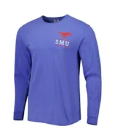 Men's Royal Smu Mustangs Circle Campus Scene Long Sleeve T-shirt