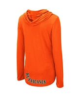 Women's Colosseum Orange Miami Hurricanes My Lover Lightweight Hooded Long Sleeve T-shirt