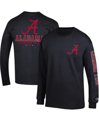 Men's Champion Crimson Alabama Tide Team Stack 3-Hit Long Sleeve T-shirt