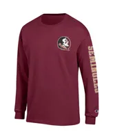 Men's Champion Garnet Florida State Seminoles Team Stack Long Sleeve T-shirt