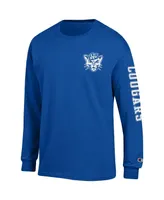 Men's Champion Royal Byu Cougars Team Stack Long Sleeve T-shirt