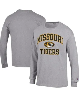 Men's Champion Heather Gray Missouri Tigers High Motor Long Sleeve T-shirt