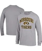 Men's Champion Heather Gray Missouri Tigers High Motor Long Sleeve T-shirt