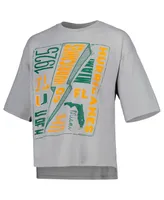 Women's Pressbox Silver Miami Hurricanes Rock & Roll School of T-shirt