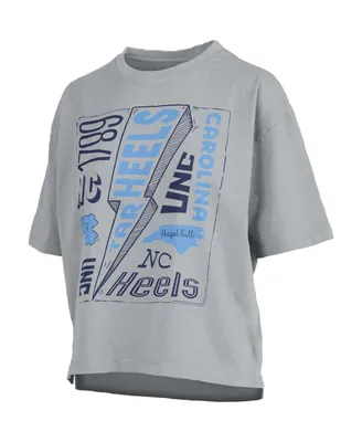 Women's Pressbox Silver North Carolina Tar Heels Rock & Roll School of Rock T-shirt