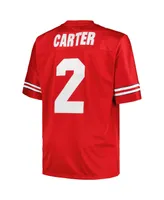 Men's Mitchell & Ness Cris Carter Scarlet Ohio State Buckeyes Big and Tall Legacy Jersey