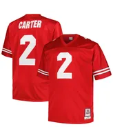 Men's Mitchell & Ness Cris Carter Scarlet Ohio State Buckeyes Big and Tall Legacy Jersey