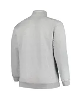 Men's Profile Heather Gray Notre Dame Fighting Irish Big and Tall Fleece Quarter-Zip Jacket